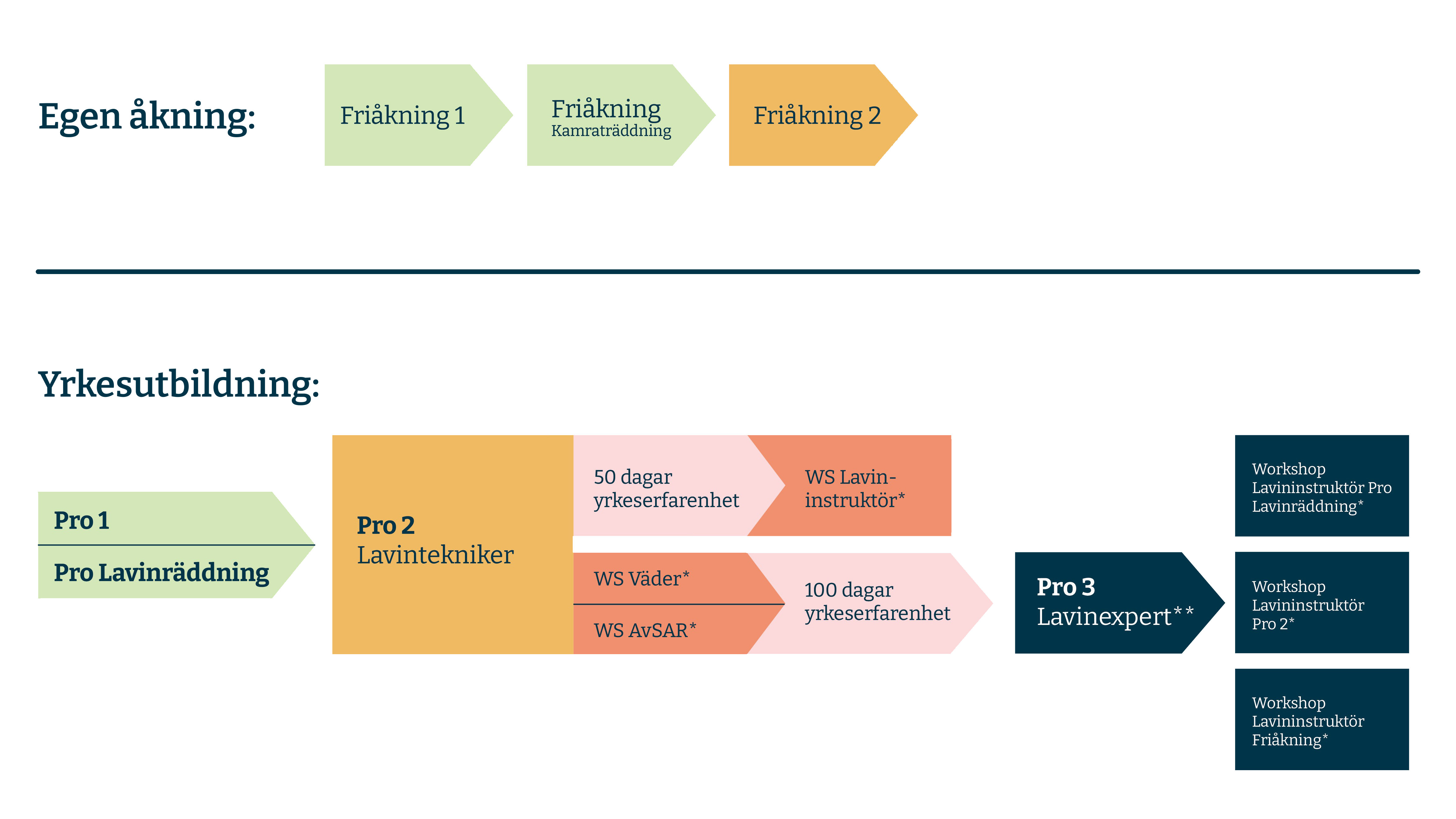 Översiktligt flödesschema för SVELAVs utbildningskoncept.